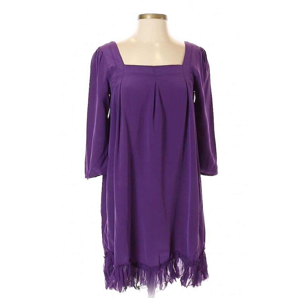 Madison Marcus Dark Purple Silk Shift Dress - Size Small